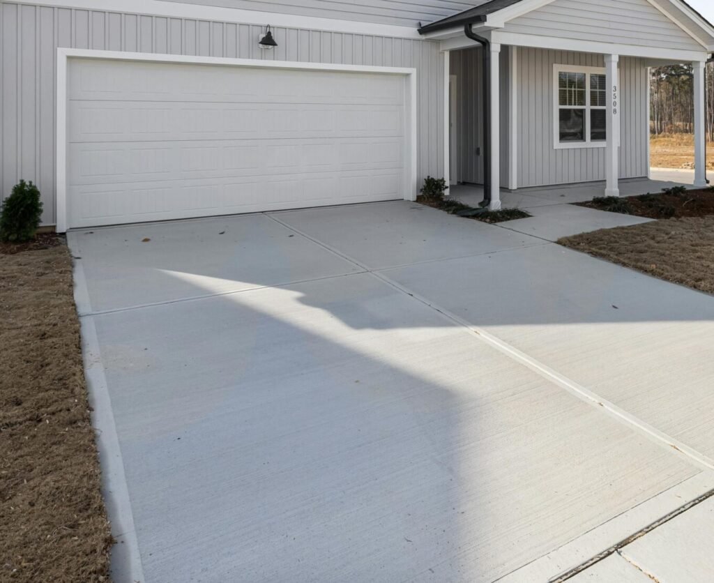 New Concrete Driveway laid on new build in Tauranga summer